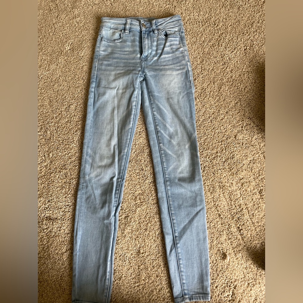 American Eagle Ne(x)t level stretch light wash skinny jeans